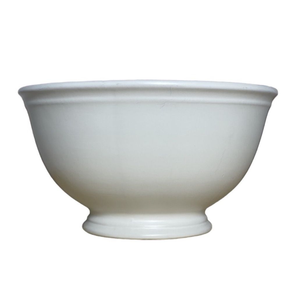 Bee & Willow Ivory Matte Bristol Large Embossed Ceramic Footed Fruit Bowl